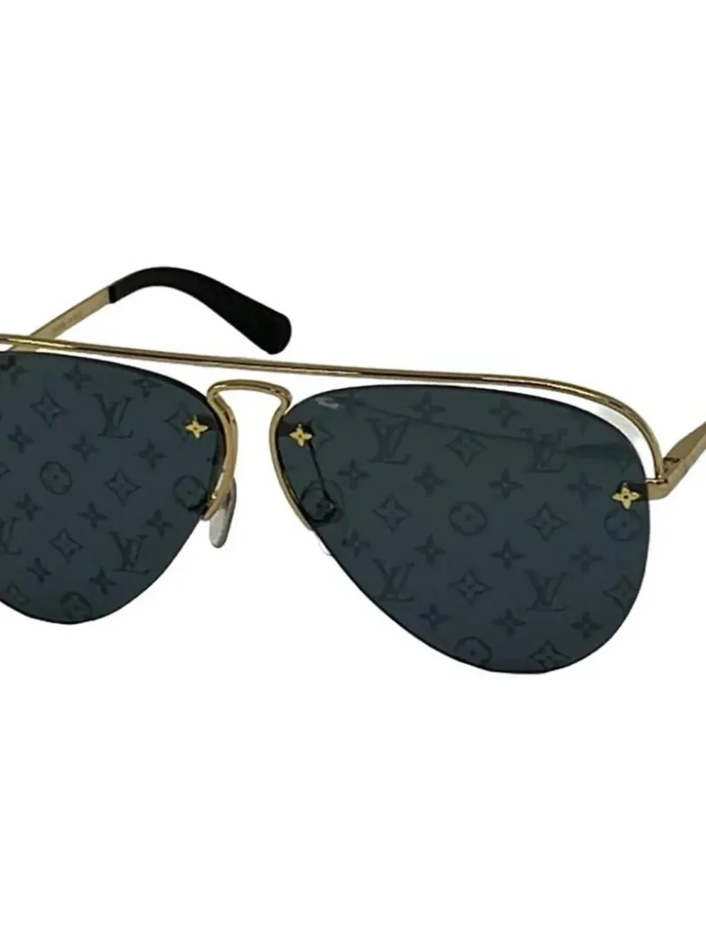 LOUIS VUITTON Z1172E Black Gold RG0149 Sunglasses Plastic Hardware